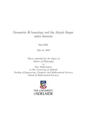 Geometric K-Homology and the Atiyah–Singer Index Theorem