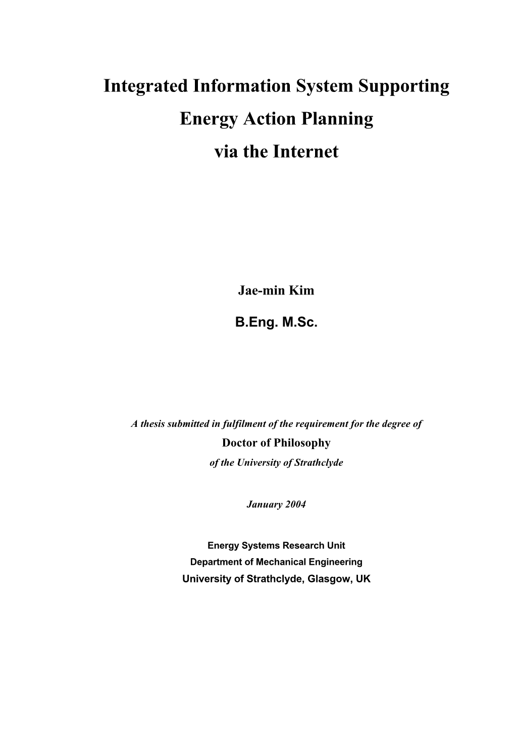 Integrated Information System Supporting Energy Action Planning Via the Internet