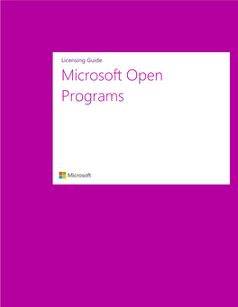 Microsoft Open Programs Licensing Guide
