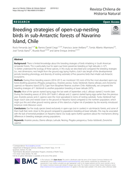 Breeding Strategies of Open-Cup-Nesting Birds in Sub-Antarctic Forests of Navarino Island, Chile