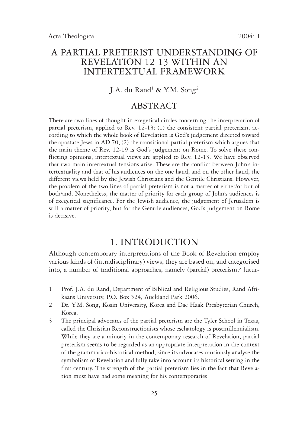 A Partial Preterist Understanding of Revelation 12-13 Within an Intertextual Framework