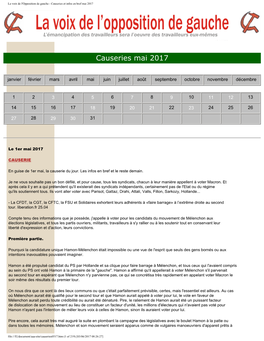 Causeries Et Infos En Bref Mai 2017