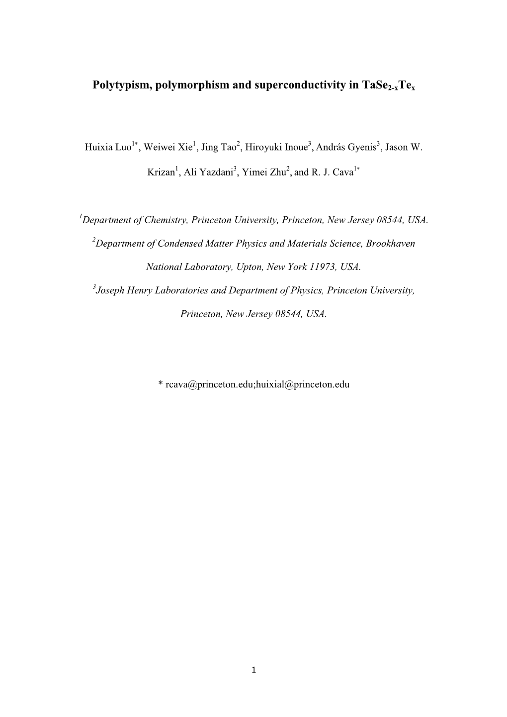 Polytypism, Polymorphism and Superconductivity in Tase2-Xtex