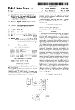 United States Patent (19) 11 Patent Number: 5,961,601 Iyengar (45) Date of Patent: Oct