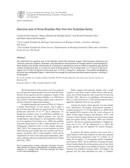 Genome Size of Three Brazilian Flies from the Sciaridae Family