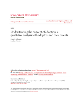 Understanding the Concept of Adoption: a Qualitative Analysis with Adoptees and Their Parents Diana L