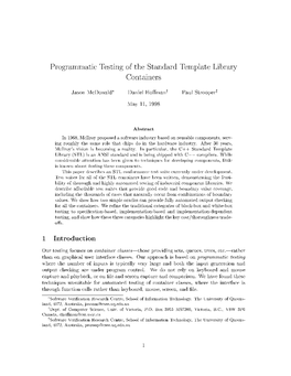 Programmatic Testing of the Standard Template Library Containers