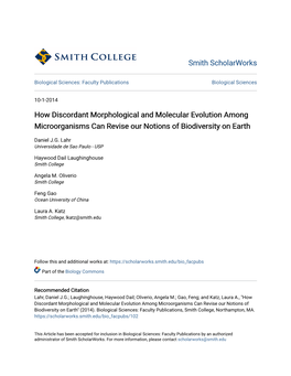 How Discordant Morphological and Molecular Evolution Among Microorganisms Can Revise Our Notions of Biodiversity on Earth