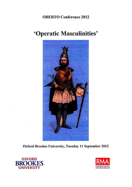 ' Operatic Masculinities'