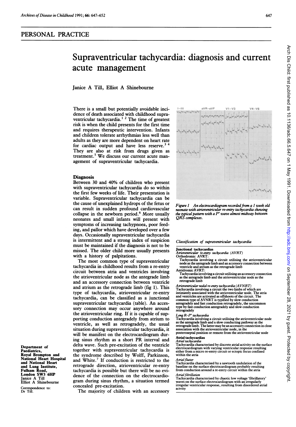 Supraventricular Tachycardia: Diagnosis And Current Acute Management ...