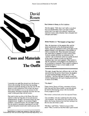 Cases and Materials on the Outfit