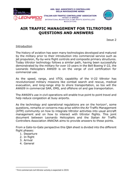 Air Traffic Management for Tiltrotors Questions and Answers