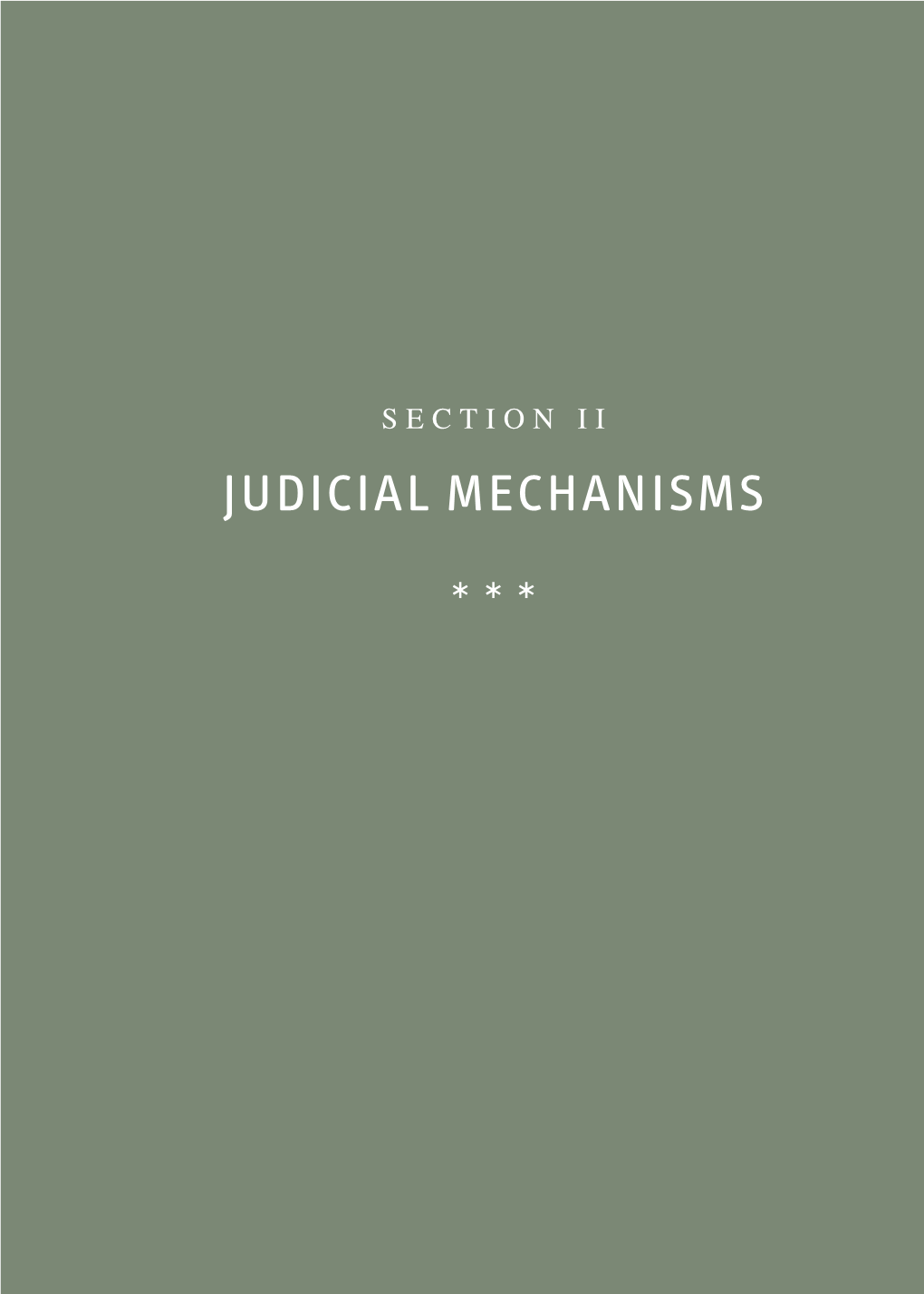 Judicial Mechanisms * * *