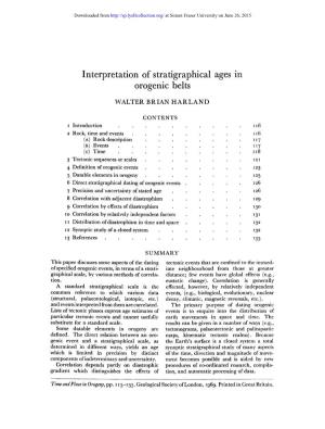 Interpretation of Stratigraphical Ages in Orogenic Belts