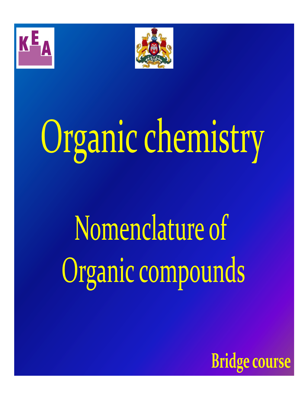 Nomenclature of Organic Compounds