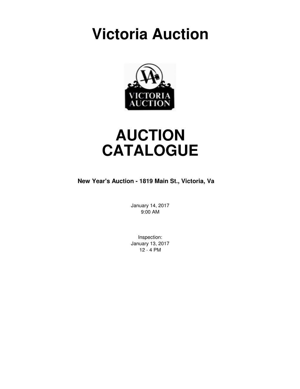 Auction Catalogue