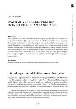 Dawn of Verbal Suppletion in Indo-European Languages
