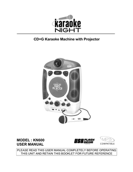 CD+G Karaoke Machine with Projector MODEL
