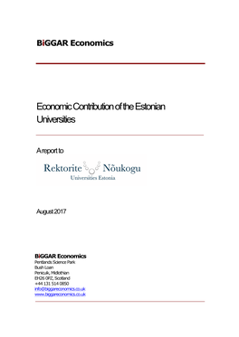 Economic Contribution of the Estonian Universities
