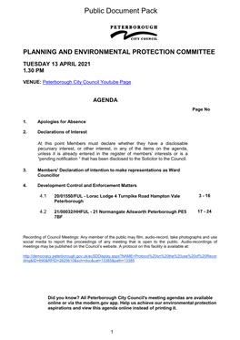 (Public Pack)Agenda Document for Planning and Environmental
