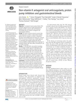 Non-Vitamin K Antagonist Oral Anticoagulants, Proton Pump