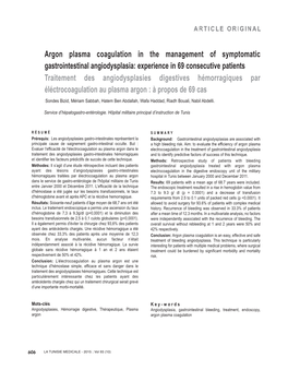 Argon Plasma Coagulation in the Management of Symptomatic