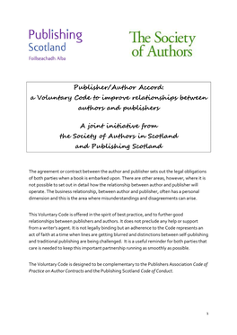 Publisher/Author Accord: a Voluntary Code to Improve Relationships Between Authors and Publishers