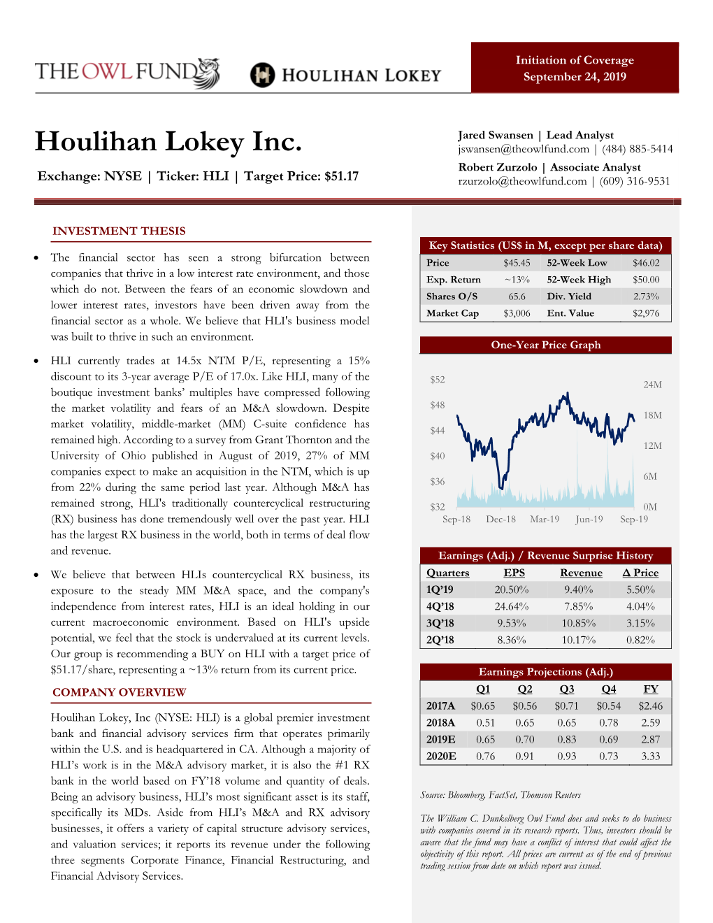 Houlihan Lokey Inc