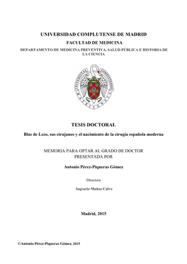 Universidad Complutense De Madrid Tesis Doctoral