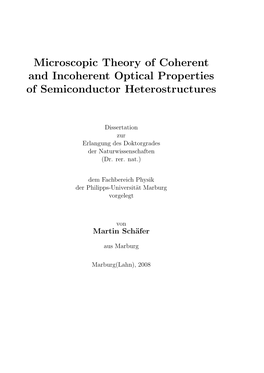 Microscopic Theory of Coherent and Incoherent Optical Properties of Semiconductor Heterostructures