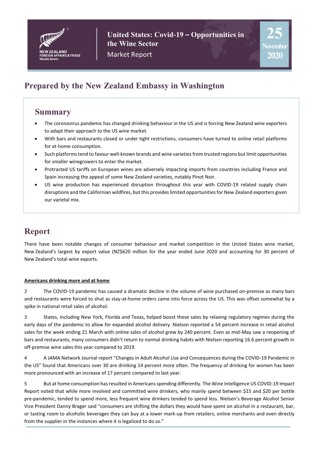Covid-19 – Opportunities in the Wine Sector Market Report