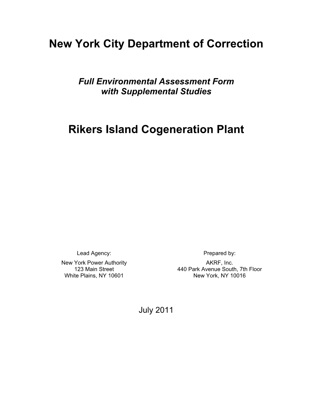 Rikers Island Cogeneration Plant