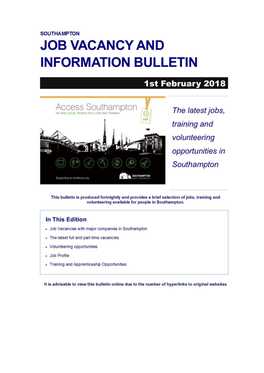 Southampton Jobs Bulletin