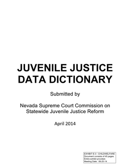 Juvenile Justice Data Dictionary