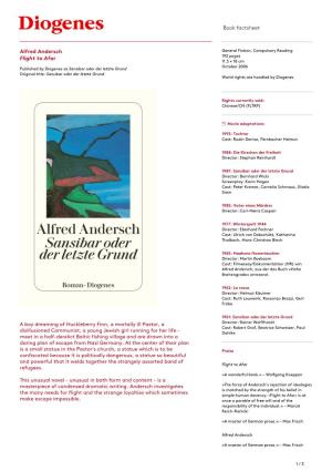 Book Factsheet Alfred Andersch Flight to Afar