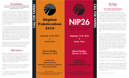 NIP25 and DF09 Call for Papers