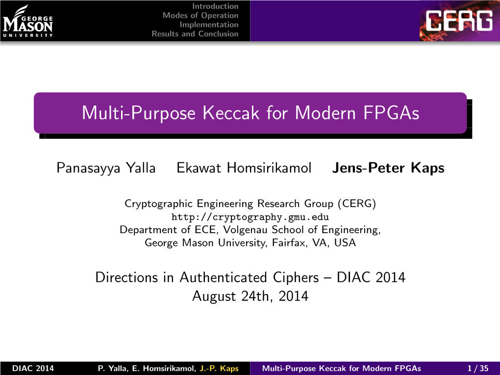 Multi-Purpose Keccak for Modern Fpgas