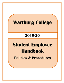Wartburg College Student Employee Handbook