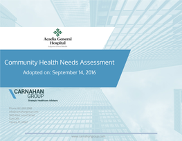 Community Health Needs Assessment Adopted On: September 14, 2016