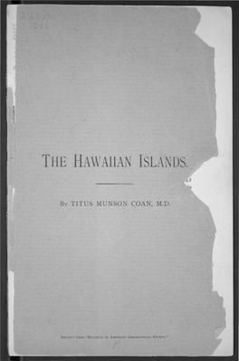 The Hawaiian Islands. Not So Marked