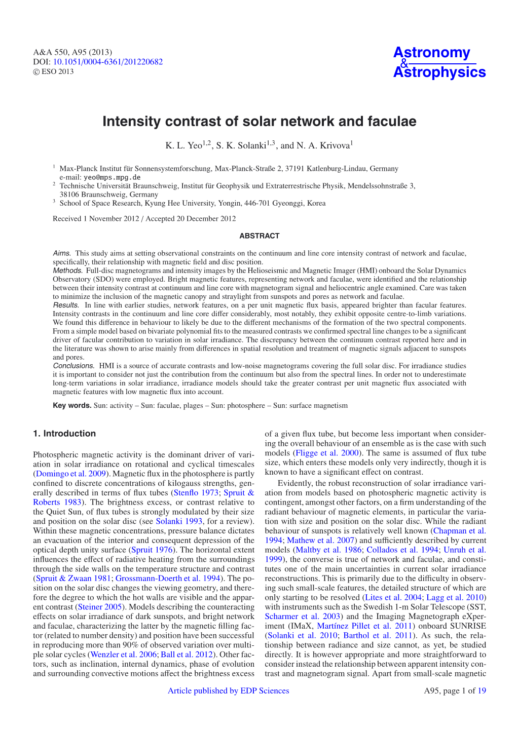 Intensity Contrast of Solar Network and Faculae