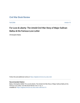 The Untold Civil War Story of Major Sullivan Ballou & His Famous Love