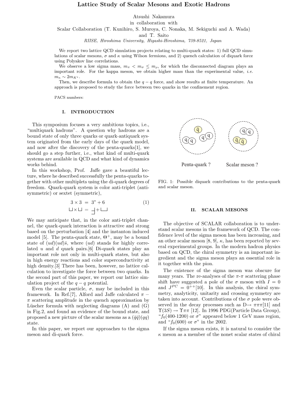 Lattice Study of Scalar Mesons and Exotic Hadrons