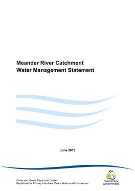 Meander River Catchment Water Management Statement