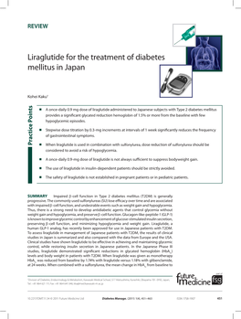 Liraglutide for the Treatment of Diabetes Mellitus in Japan