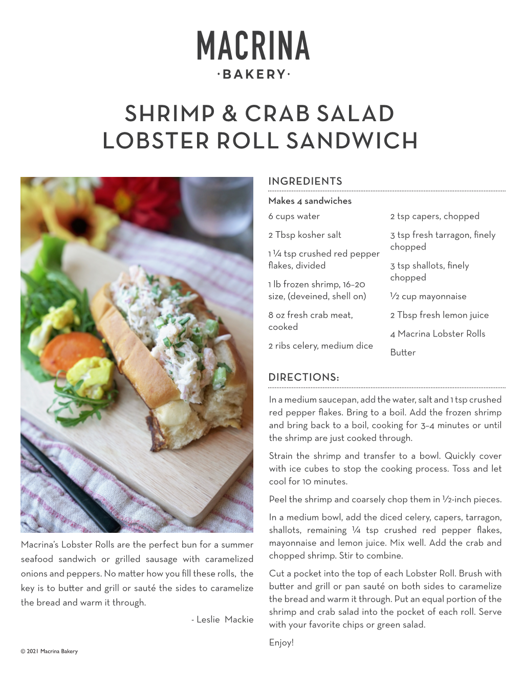 Shrimp & Crab Salad Lobster Roll Sandwich