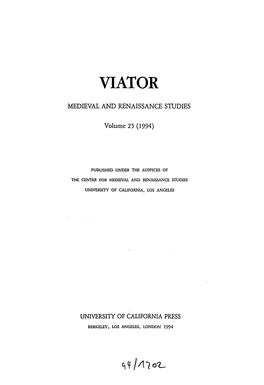 MEDIEVAL and RENAISSANCE STUDIES Volume 25 (1994)