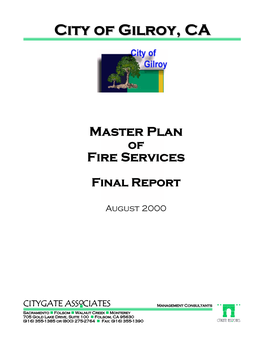 Master Plan of Fire Services