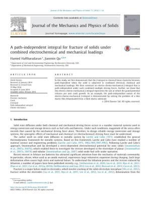 A Path-Independent Integral for Fracture of Solids Under Combined Electrochemical and Mechanical Loadings