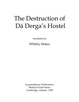 The Destruction of Dá Derga's Hostel